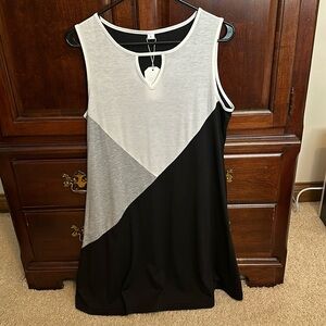 Black/ white/ gray sleeveless summer dress